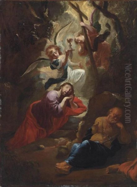 The Agony In The Garden Oil Painting by Johann Hulsman