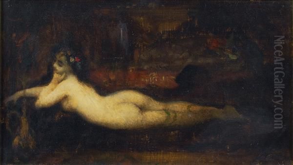 Femme Nue Allongee Oil Painting by Ferdinand Humbert