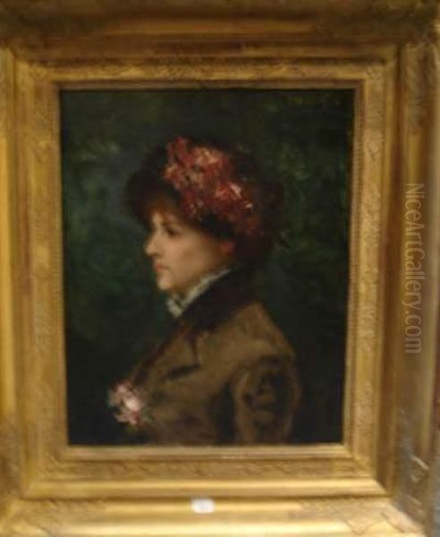 Elegante Au Chapeau Oil Painting by Ferdinand Humbert