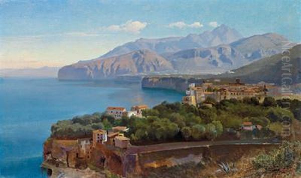 View Of The Gulf Of Sorrento Oil Painting by Carl Hummel