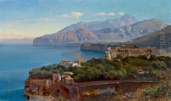 Veduta Del Golfo Di Sorrento Oil Painting by Carl Hummel