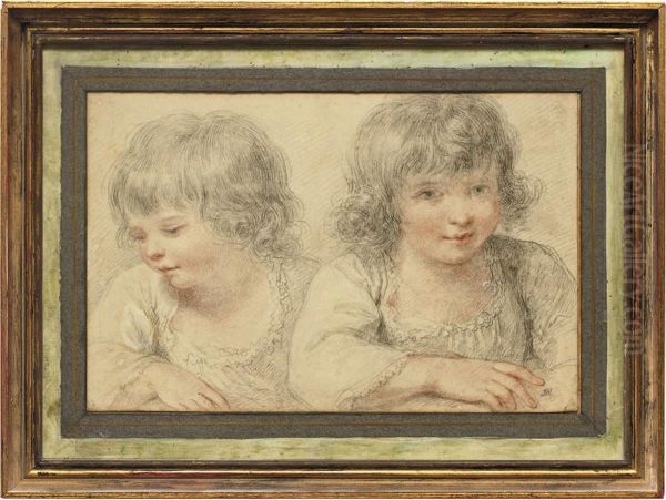 Study Of Two Children Oil Painting by Ozias Humphrey