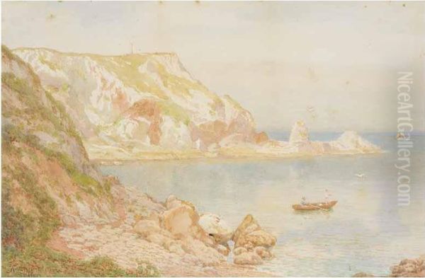 River Landscape; Anstey Cove Oil Painting by Thomas H. Hunn