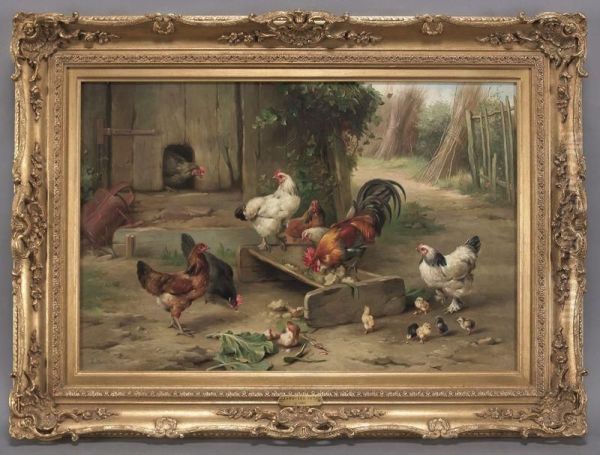 Farm Yard Pets Oil Painting by Edgar Hunt