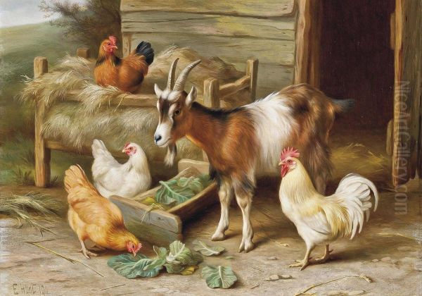 Feeding Companions Oil Painting by Edgar Hunt