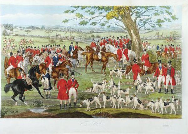 The Meet; Breaking Cover Oil Painting by Charles, Hunt Jnr.