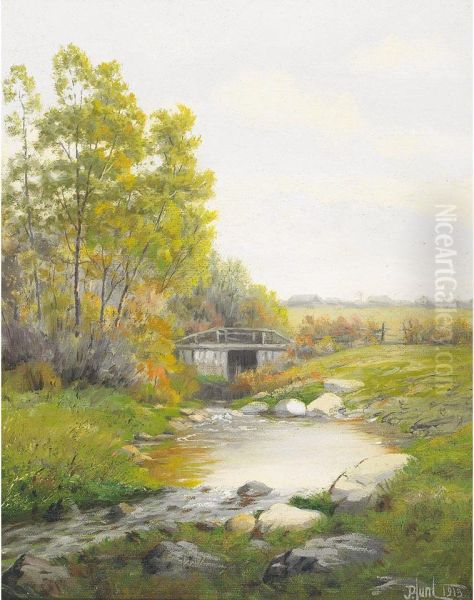 Bridge On The River Oil Painting by John Powell Hunt