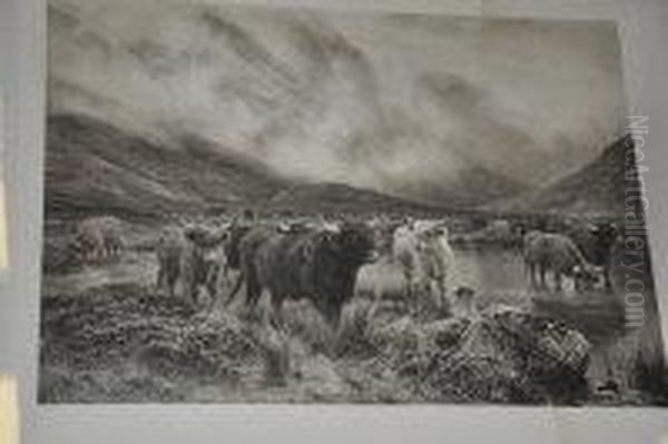 Highland Cattle Oil Painting by Louis Hunt