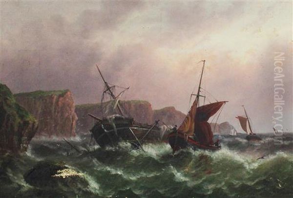 On The Cornish Coast Oil Painting by Millson Hunt