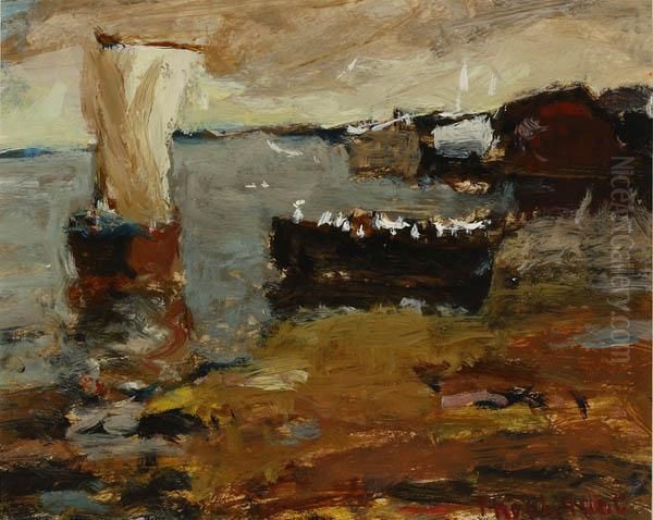 Boats At Rest Oil Painting by Thomas Hunt