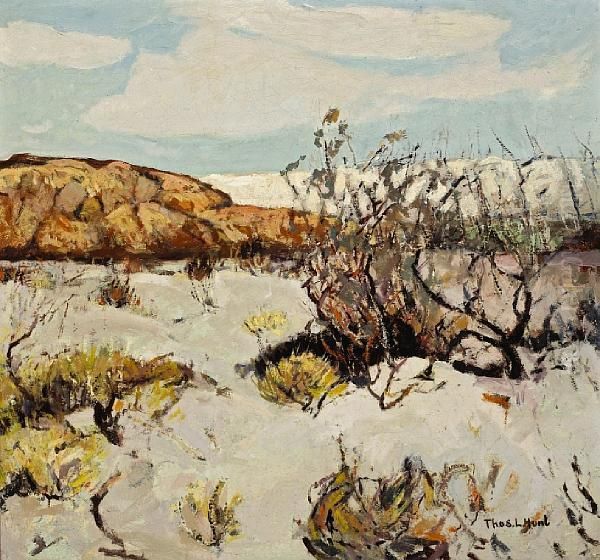 Desert In Bloom Oil Painting by Thomas Lorraine Hunt