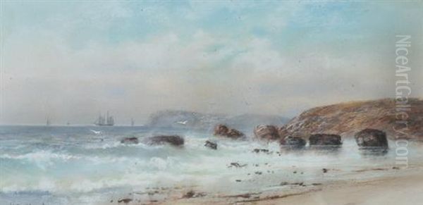 Coastline With Gulls Oil Painting by Walter Simmons Hunt