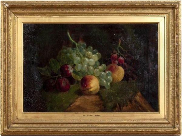 Still Life With Grapes Oil Painting by William Henry Hunt