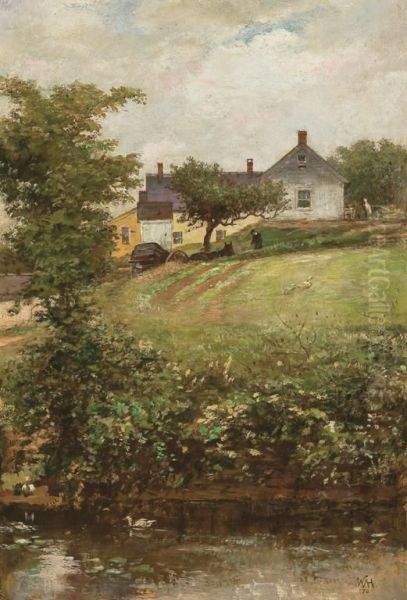 View Of The Ames Family Home Oil Painting by William Morris Hunt