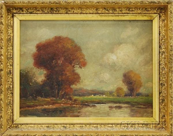 Fall Landscape Oil Painting by Frederick Leo Hunter