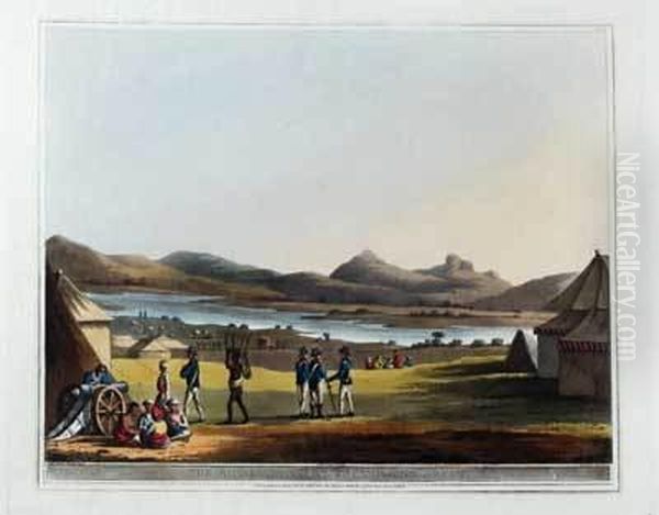 The Royal Artillery Encampment, Arcot Oil Painting by Hunter, Lieutenant James