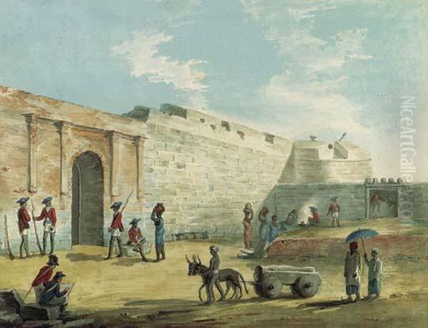 View Of The Mysore Gate, Tipu Sultan Fort, Bangalore Oil Painting by Hunter, Lieutenant James