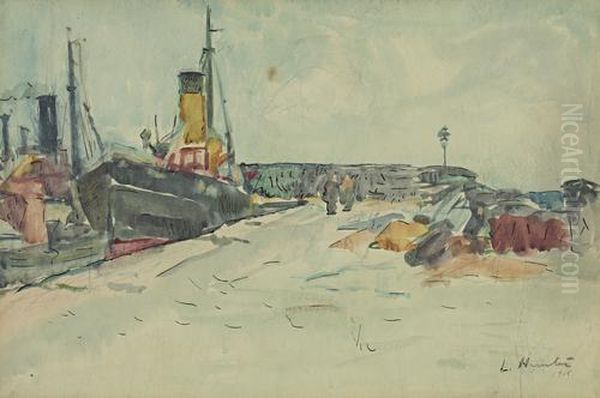 In The East Neuk Oil Painting by George Leslie Hunter