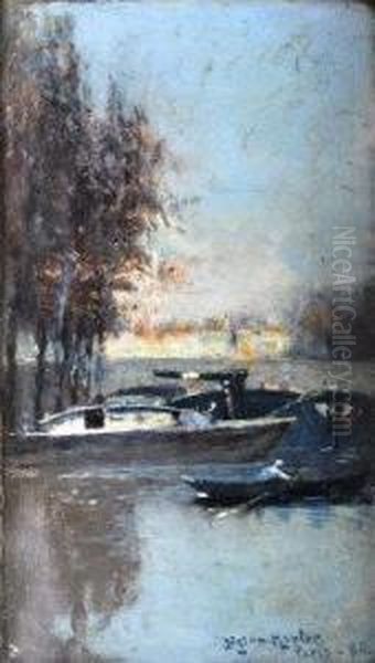 Lock Gates On The Seine Oil Painting by Mason Hunter