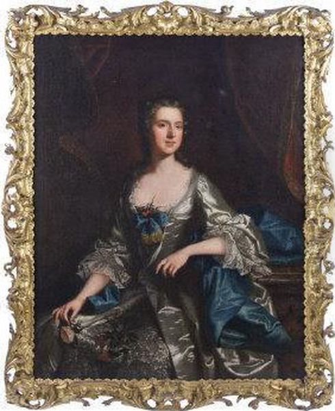 Portrait Of Frances, Daughter Of Sir Henry King And Sister Of Edward 1st Earl Of Kingston Oil Painting by Robert Hunter