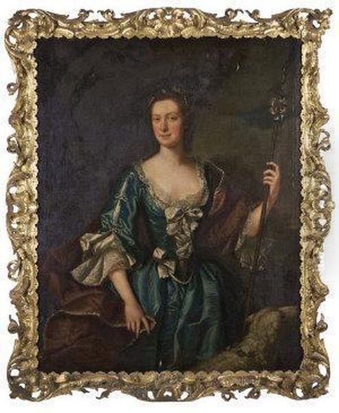 A Portrait Of Isabella King, Daughter Of Sir Henry King And Sister Of 1st Earl Of Kingston Oil Painting by Robert Hunter