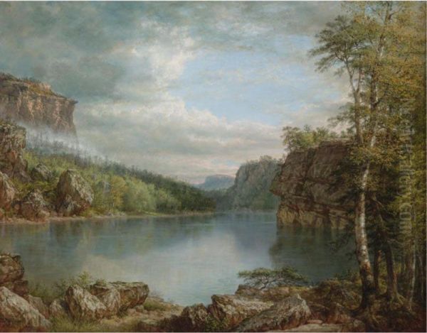 Lake Mohonk Landscape Oil Painting by Daniel Huntington