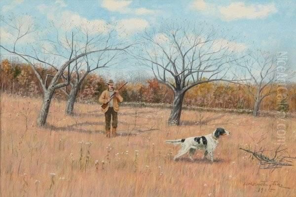 Hunter With Dog Oil Painting by Dwight W. Huntington