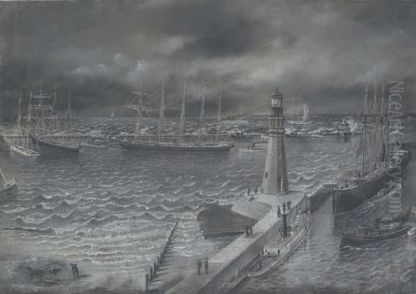 Buffalo Harbor Oil Painting by John Huntington