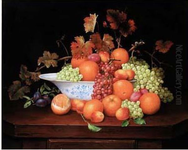 Coupe D'oranges Oil Painting by Adolphe-Joseph Huot