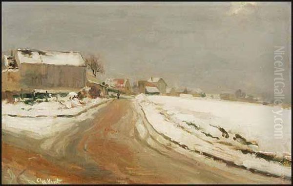 Winter Road, Quebec Oil Painting by Charles Ed. Masson Huot