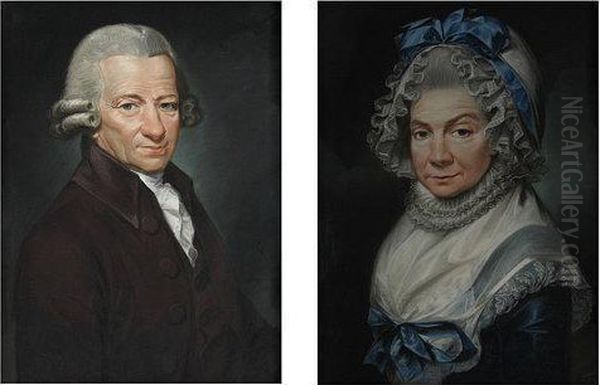 Portraits Of The Simpson Family Oil Painting by Jacques Gabriel Huquier