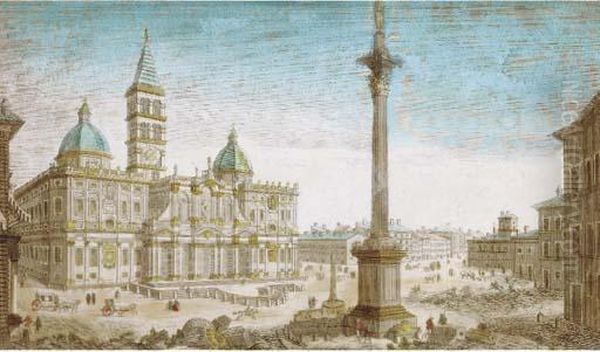 View Of St. Marie, Rome by Jacques Gabriel Huquier