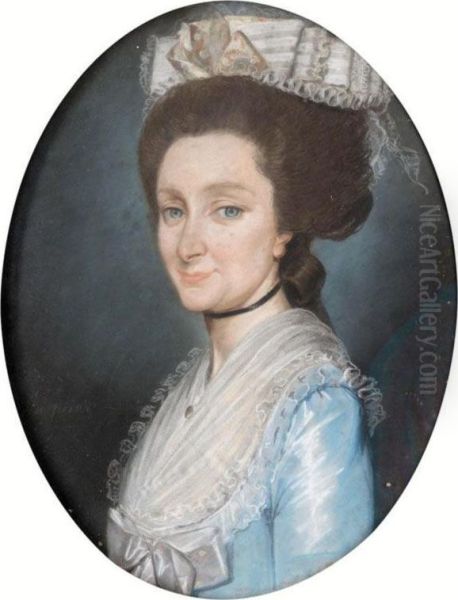 Portrait Of Edith Monroe; Portrait Of Jane Monroe Oil Painting by Jacques Gabriel Huquier