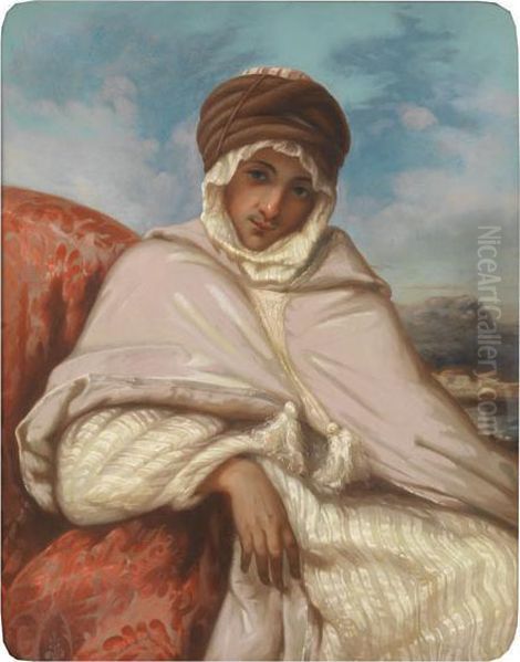 Portrait D'oriental De Qualite Oil Painting by Octavie Hurel Paigne