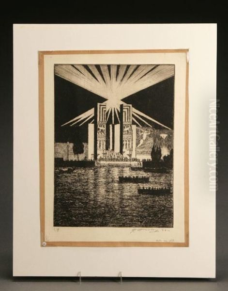 Electrical Building At Night, Chicago World's Fair by Edward Timothy Hurley