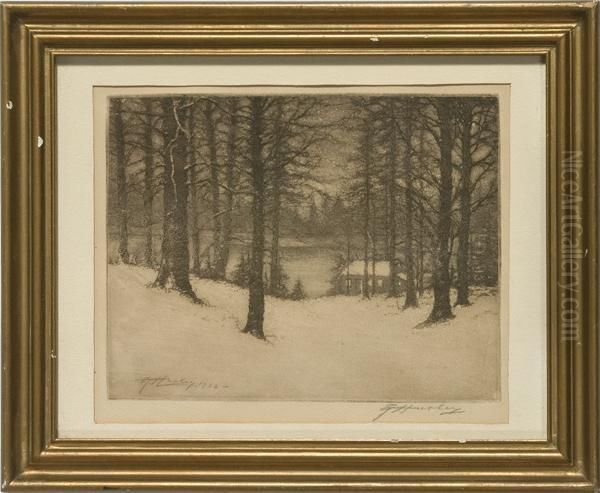 Winter Landscape Oil Painting by Edward Timothy Hurley