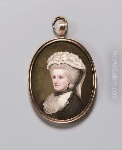 A Miniature Of A Lady, Probably Elizabeth, Lady Milbanke Oil Painting by Johann Heinrich Hurter