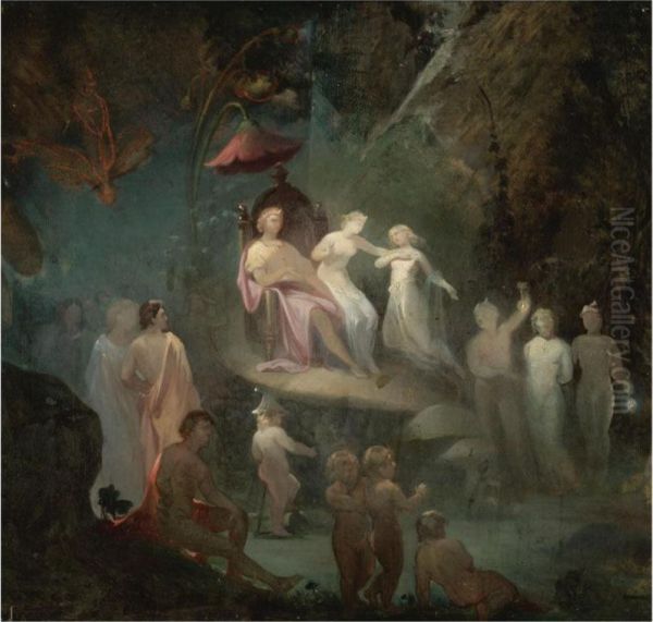 The Fairy Court Oil Painting by Robert Huskisson