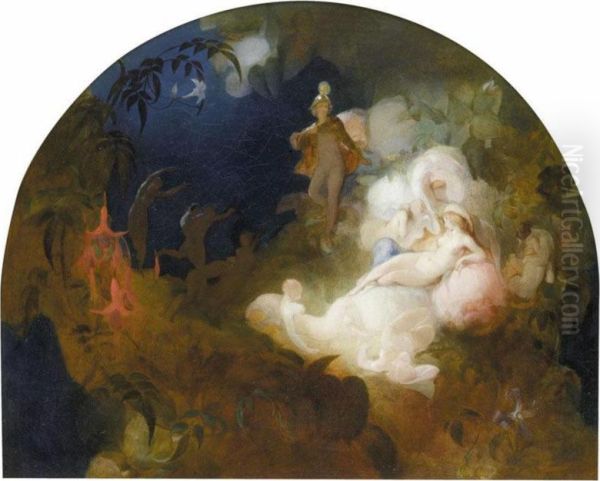 There Sleeps Titania Oil Painting by Robert Huskisson