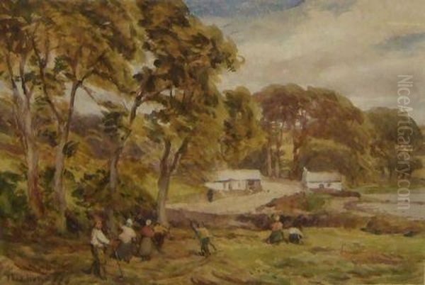 Haymaking At Ross Carberry Oil Painting by Thomas Huson