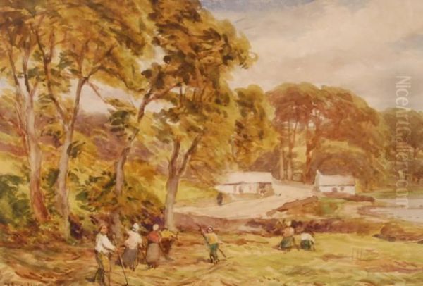 Haymaking At Rosscarberry Oil Painting by Thomas Huson