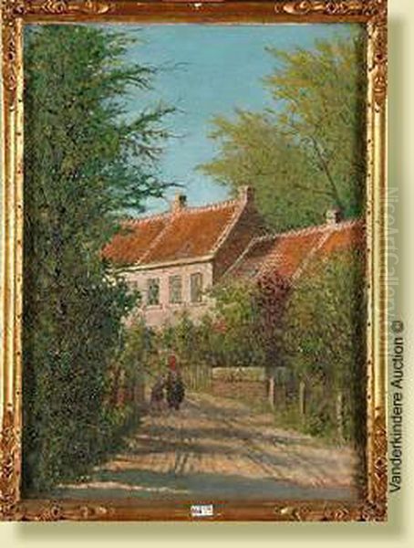 Vieux Robinson A Linkebeek Oil Painting by Joseph Marie Husson