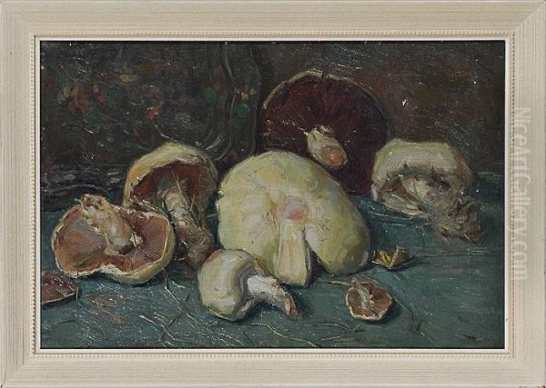 Mushrooms Oil Painting by Frank Townsend Hutchens