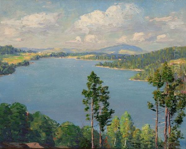 Connecticut Lake Oil Painting by Will Hutchins