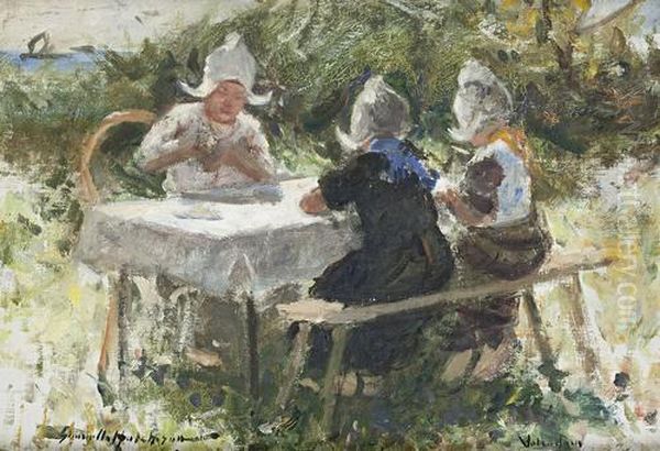 Tea Party, Volendam Oil Painting by Robert Gemmell Hutchison