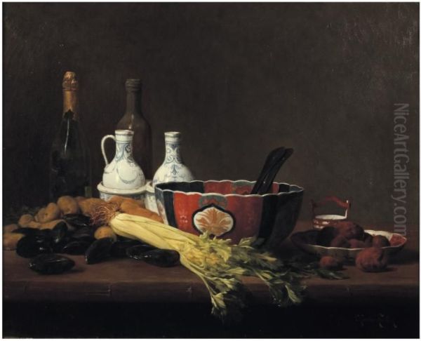 Nature Morte Aux Truffes Oil Painting by Charles Hutin