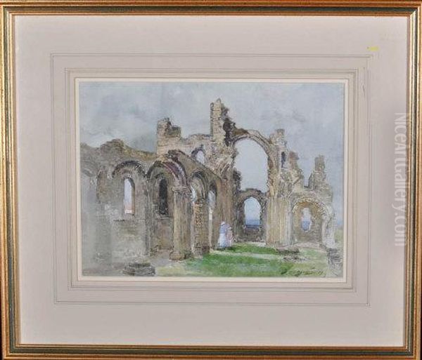 Whitby Abbey Oil Painting by Thomas Swift Hutton