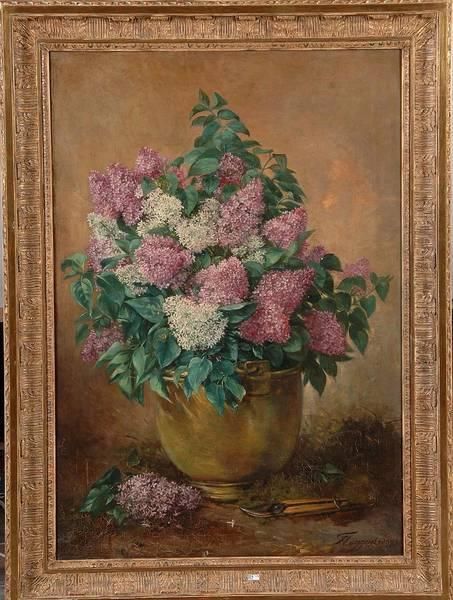 Nature Morte Aux Lilas Oil Painting by Francois-Joseph Huygens