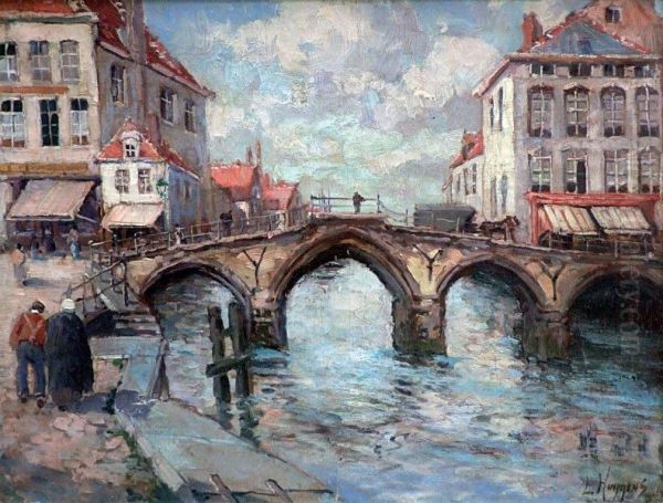 Bruges Oil Painting by Leon Huygens