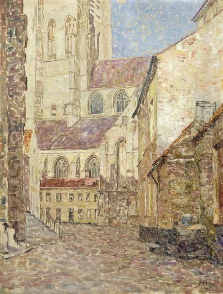 Vue D'une Ville Avec Eglise Gothique En Flandre Oil Painting by Modest Huys